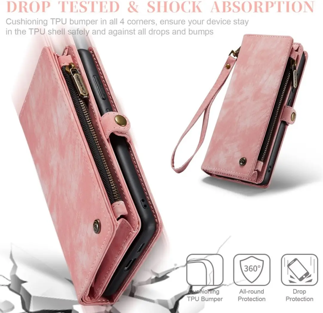 Caseme 008 Hoesje Samsung Galaxy S23 - Roze - 8 Pasjes
