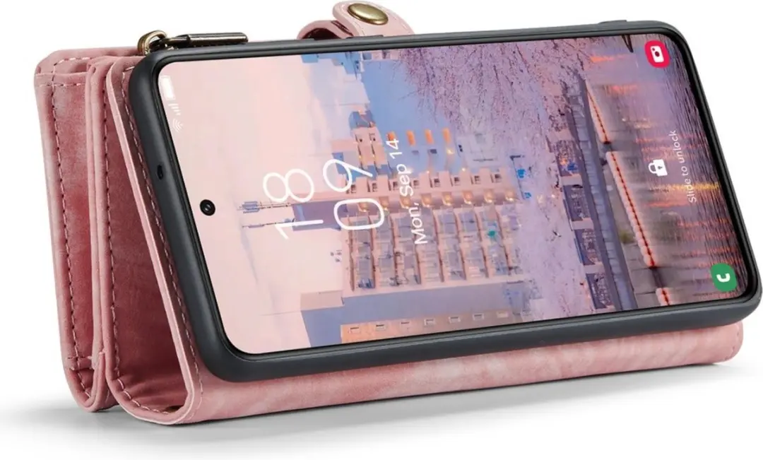 Caseme 008 Hoesje Samsung Galaxy S23 - Roze - 8 Pasjes
