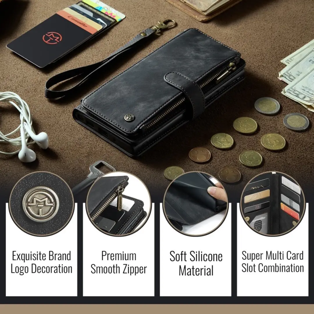 CaseMe C30 Book Case Hoesje Samsung Galaxy A56 - Zwart - afbeelding 6 van 6