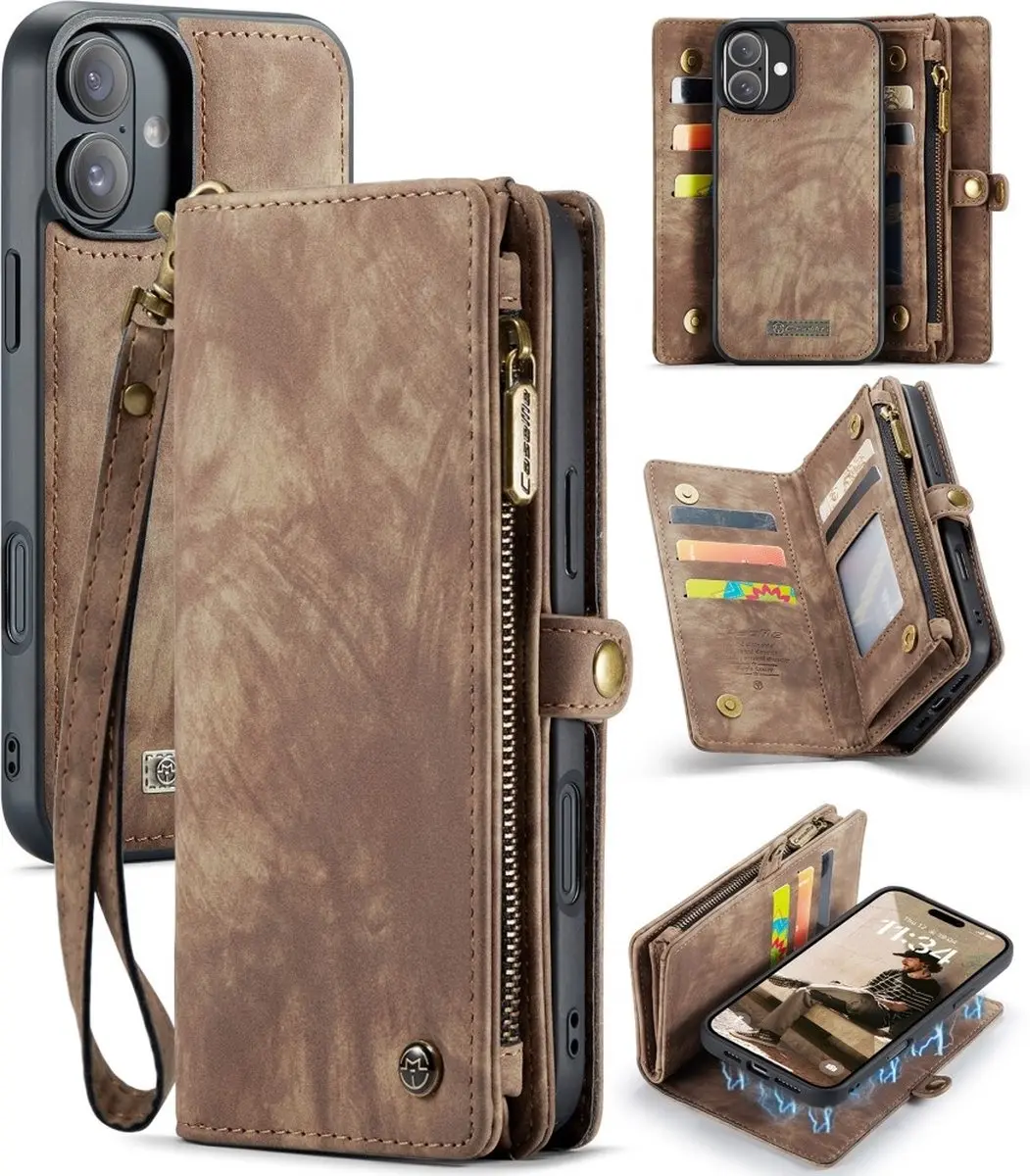 Caseme iPhone 16 Plus Hoesje Vintage 2-in-1 Portemonnee