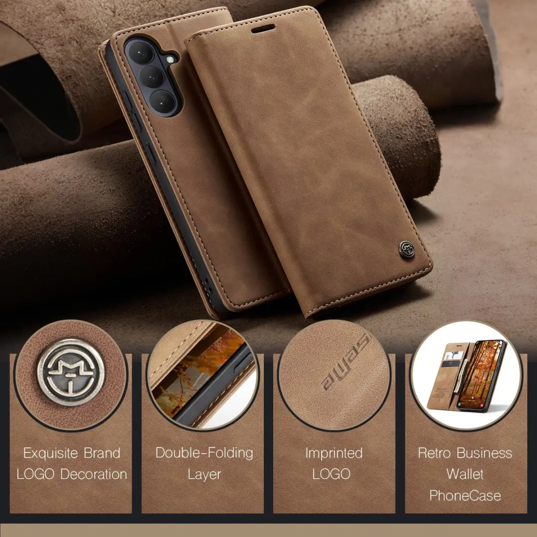 Caseme 013 Book Case Hoesje Samsung Galaxy S26 Plus - Bruin - afbeelding 6 van 6