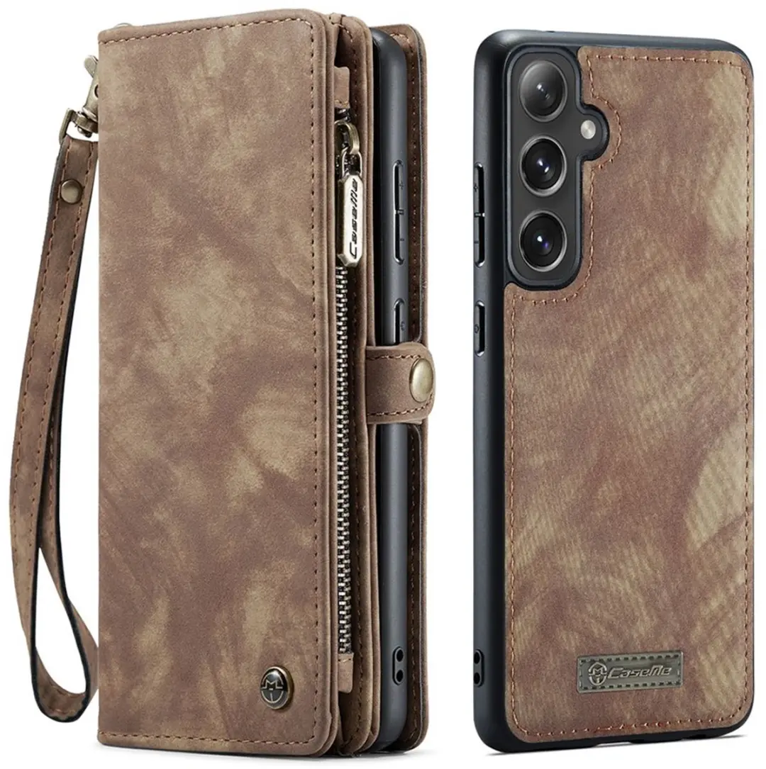 Caseme CSM8-SGA16BR Bookcase Hoesje - Samsung Galaxy A16 - 10 Vakjes - Bruin