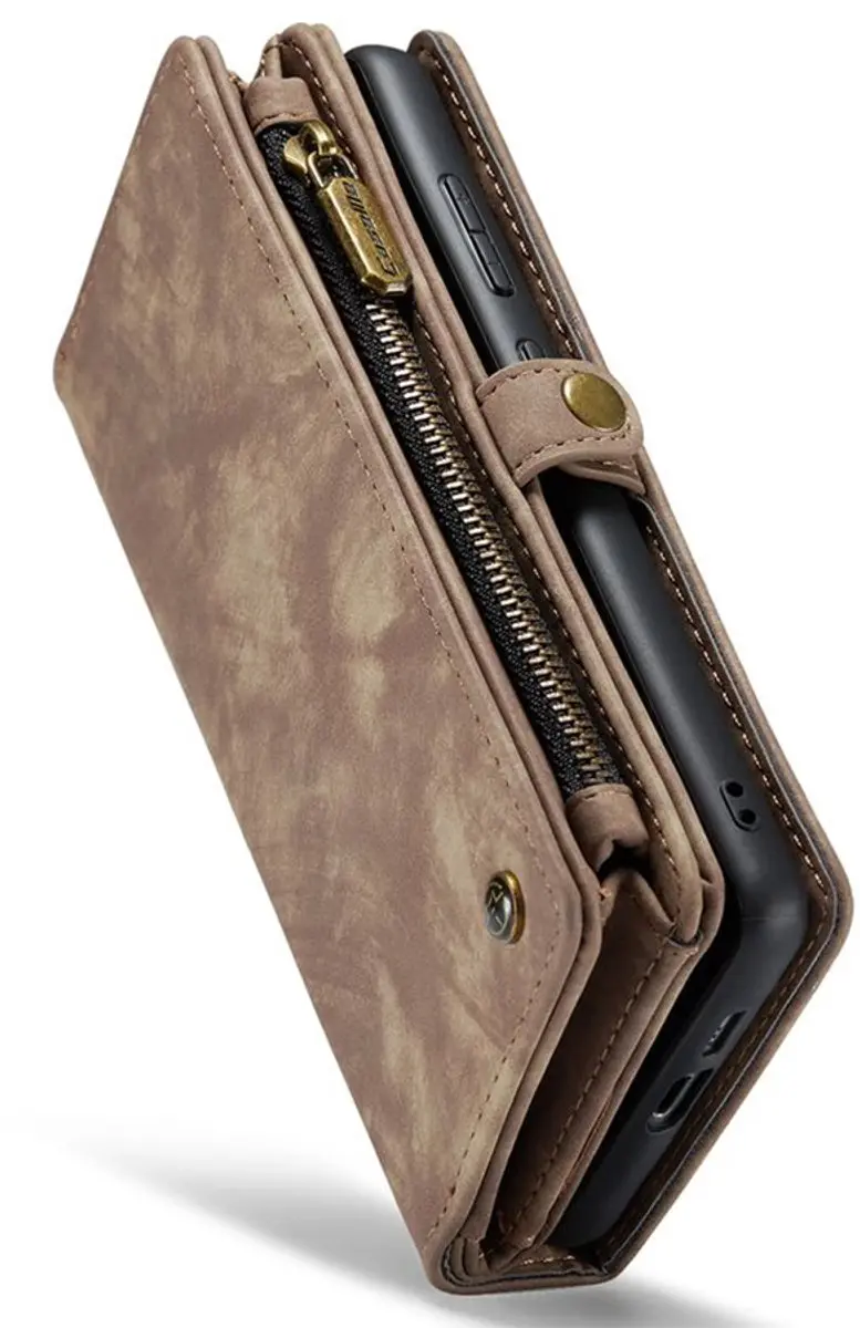 Caseme CSM8-SGA16BR Bookcase Hoesje - Samsung Galaxy A16 - 10 Vakjes - Bruin