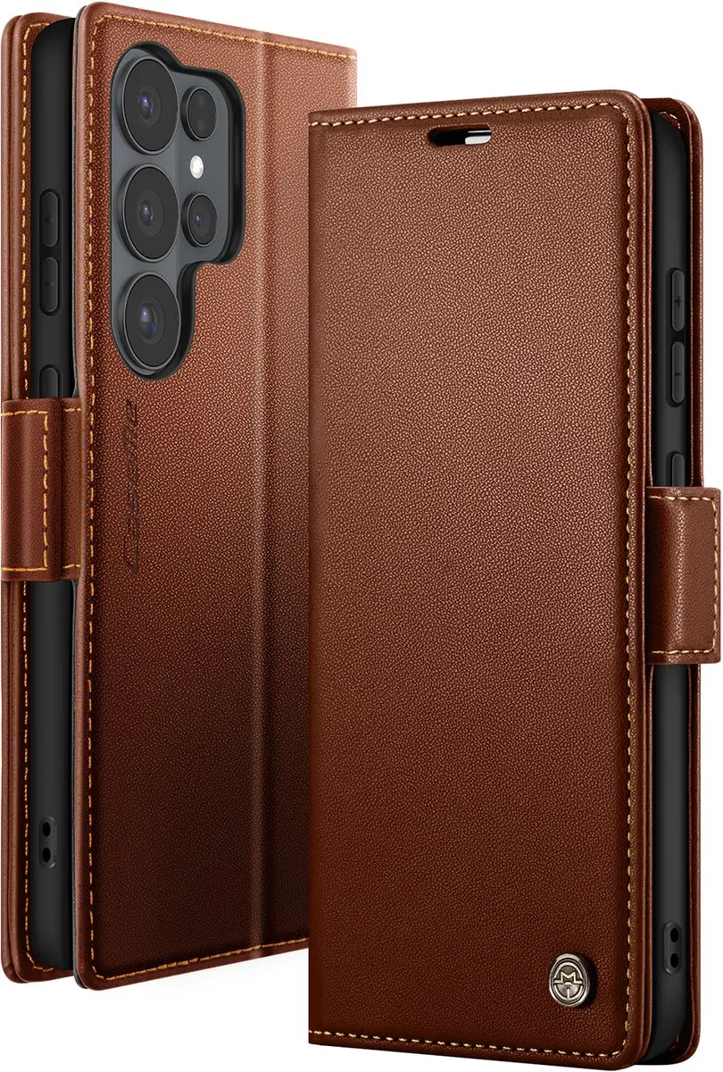 Caseme Etui Galaxy S26 Ultra Anti-RFID Donkerbruin - FOLIO-KAZME-BR-S26U