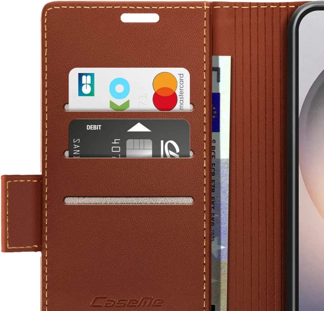 Caseme Etui Galaxy S26 Ultra Anti-RFID Donkerbruin - FOLIO-KAZME-BR-S26U
