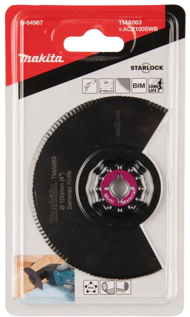 Makita B-64967 Segm.Zaagblad BIM 100mm - Oscillerend - afbeelding 4 van 4