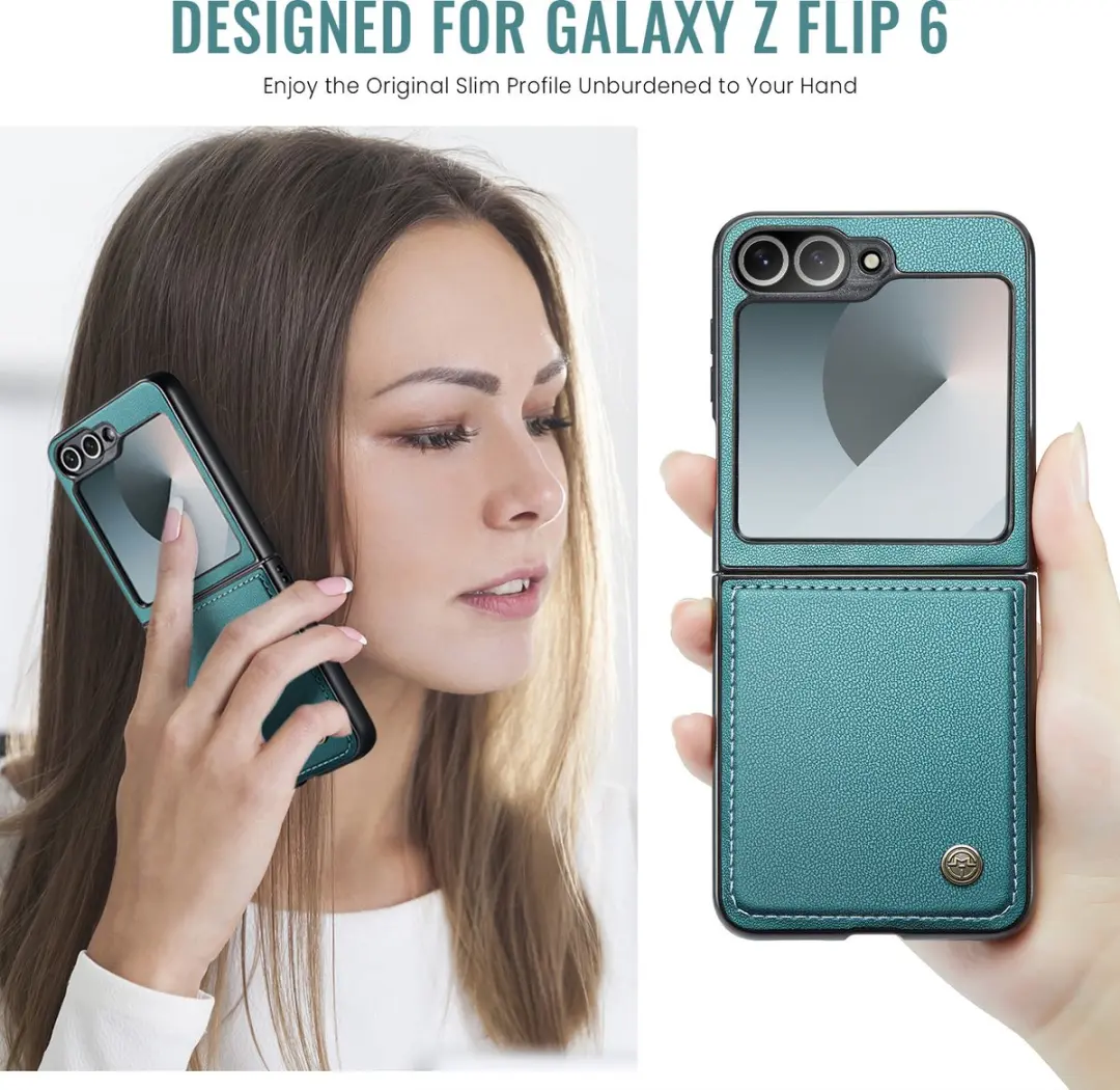 Caseme Basic Flip Case Samsung Galaxy Z Flip 6/7 FE - Groen