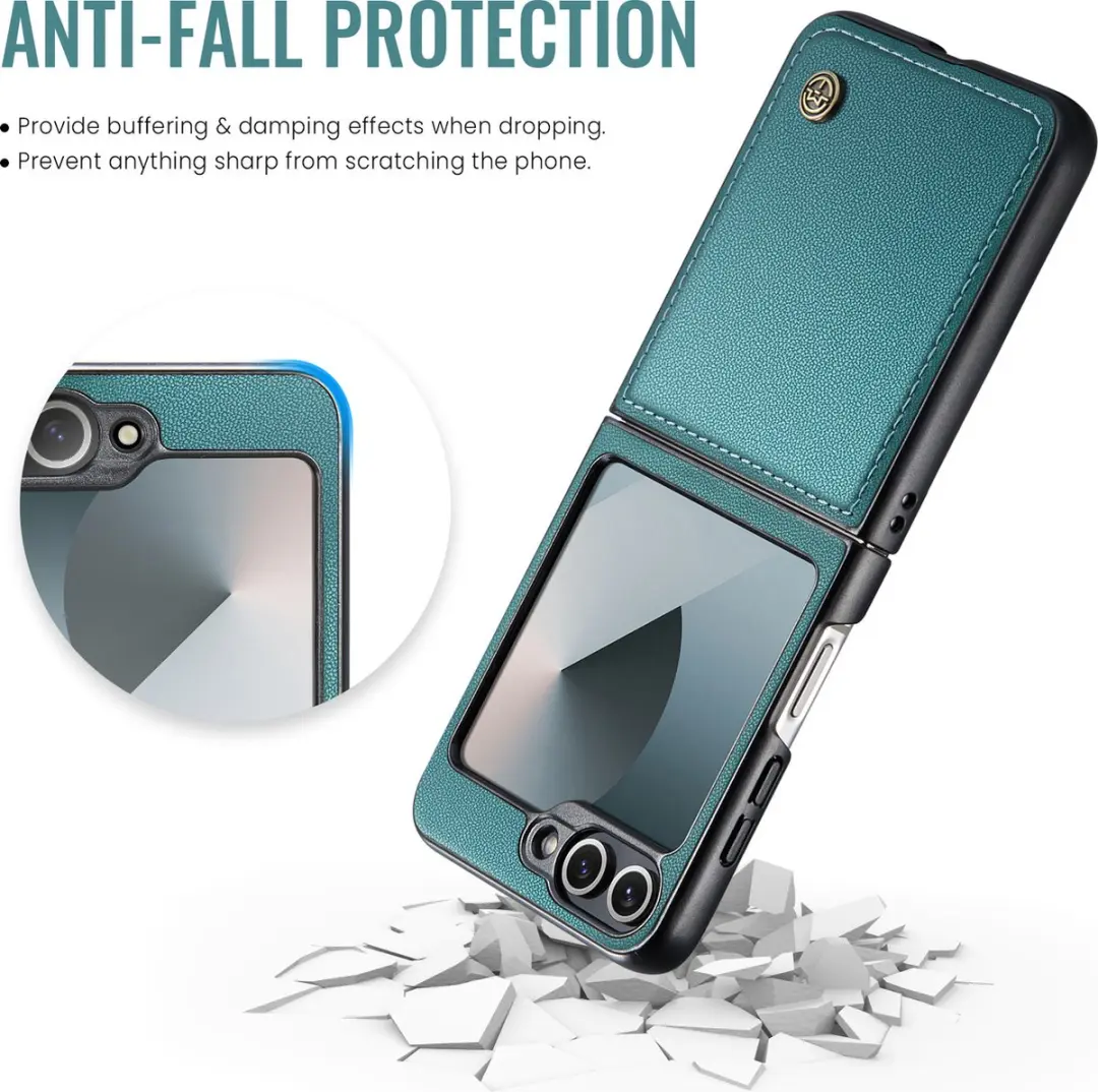 Caseme Basic Flip Case Samsung Galaxy Z Flip 6/7 FE - Groen