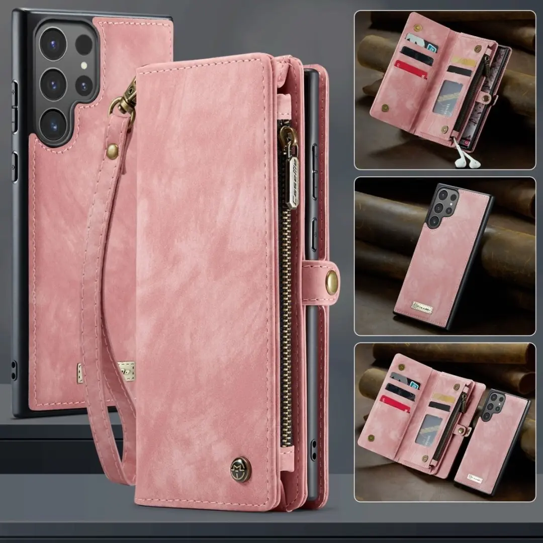 Caseme 008 Hoesje Samsung Galaxy S25 Ultra - Roze - 8 Pasjes