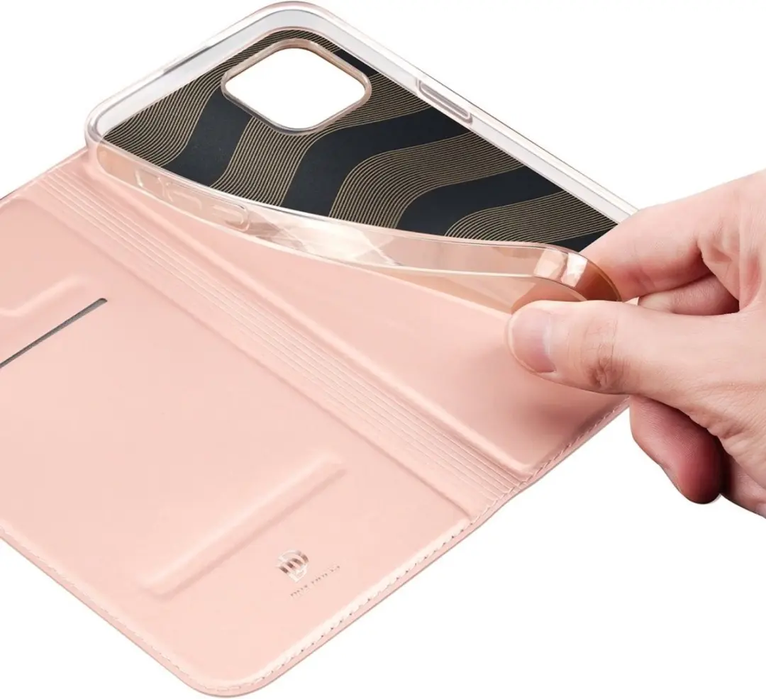 Dux Ducis Slim Bookcase Hoes Roze - iPhone 14 Plus