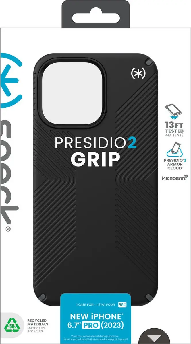 Speck Presidio2 Grip 150485-3205 Hoesje - iPhone 15 Pro Max - Zwart