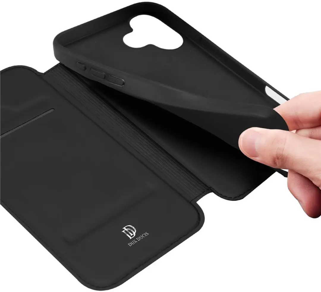 Dux Ducis iPhone 17 Slim Bookcase Hoesje - Zwart