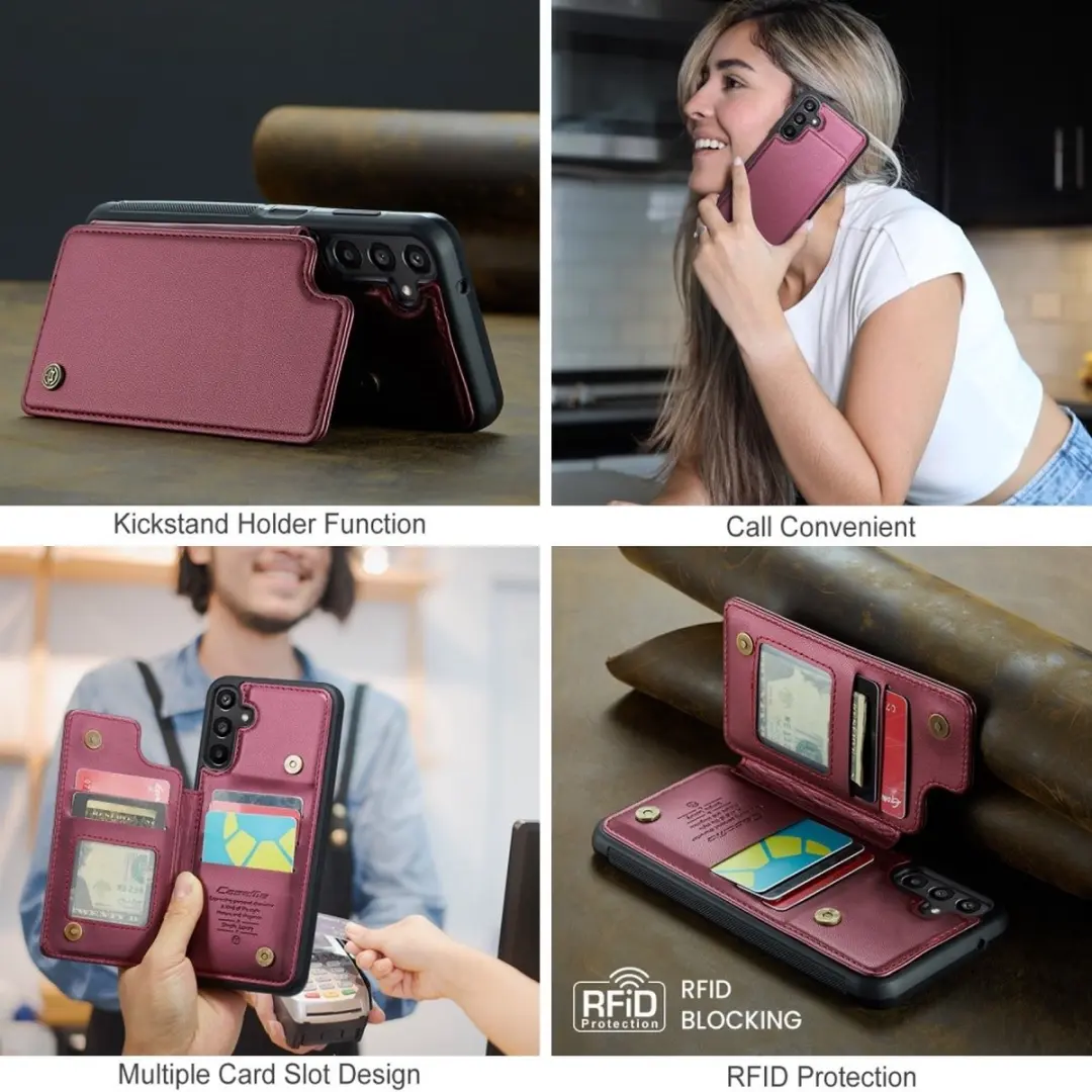 Caseme C22 Hoesje Samsung Galaxy A16 - Roze - 5 Pasjes