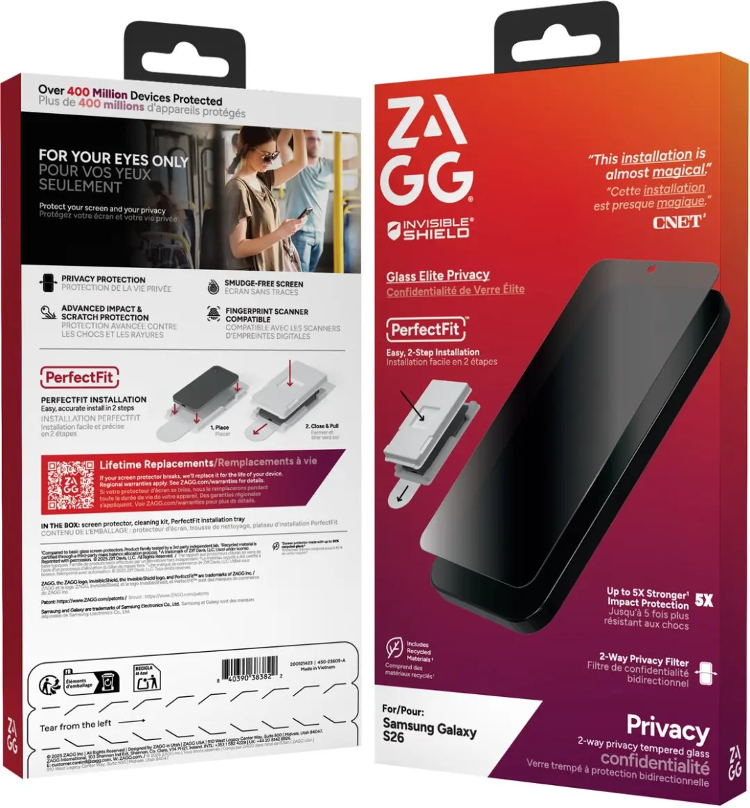 ZAGG InvisibleShield Glass Elite Screen Protector Samsung Galaxy S26 - Privacy Glas