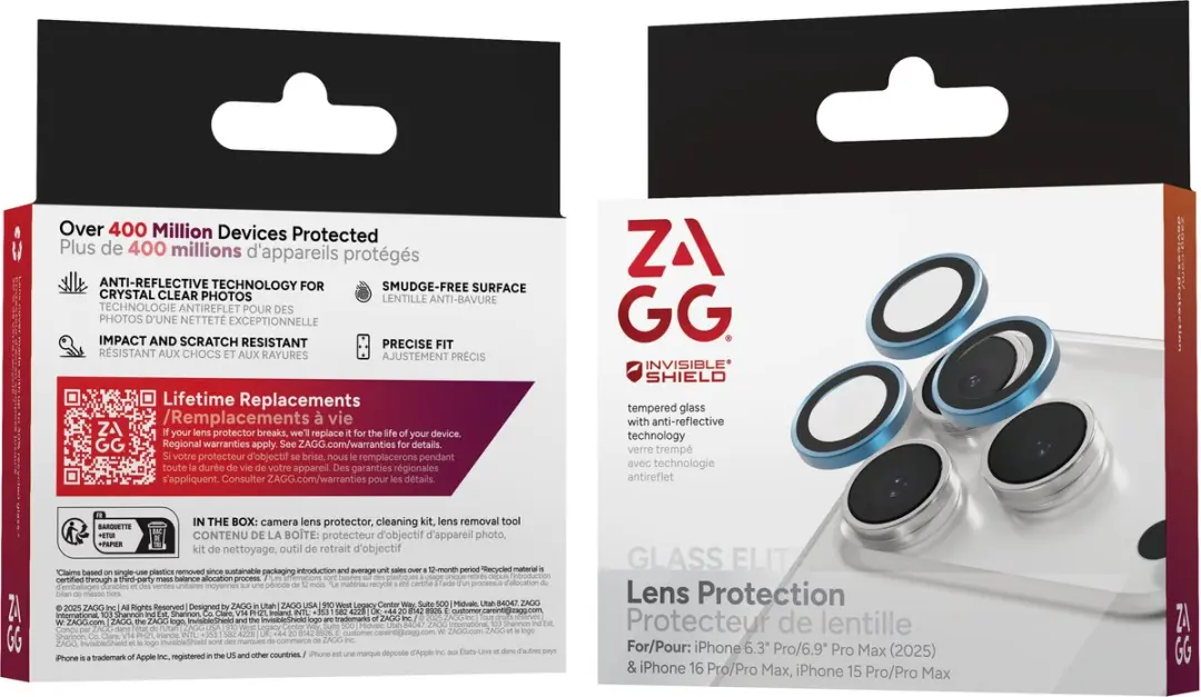 ZAGG InvisibleShield iPhone 11 Camera Beschermer - Blauw - 3 Stuks - afbeelding 6 van 6