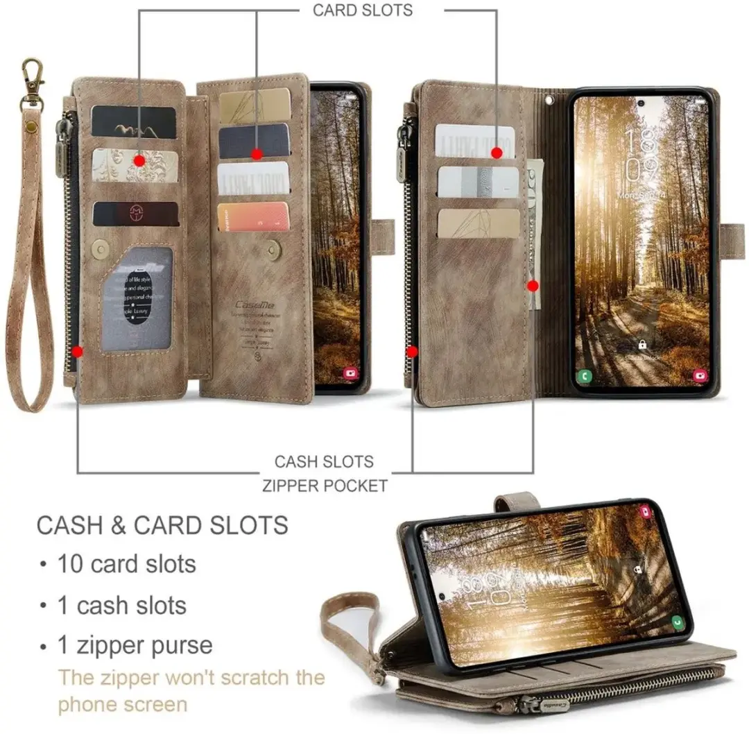 Caseme C30 Hoesje Samsung Galaxy S25 Plus - Bruin