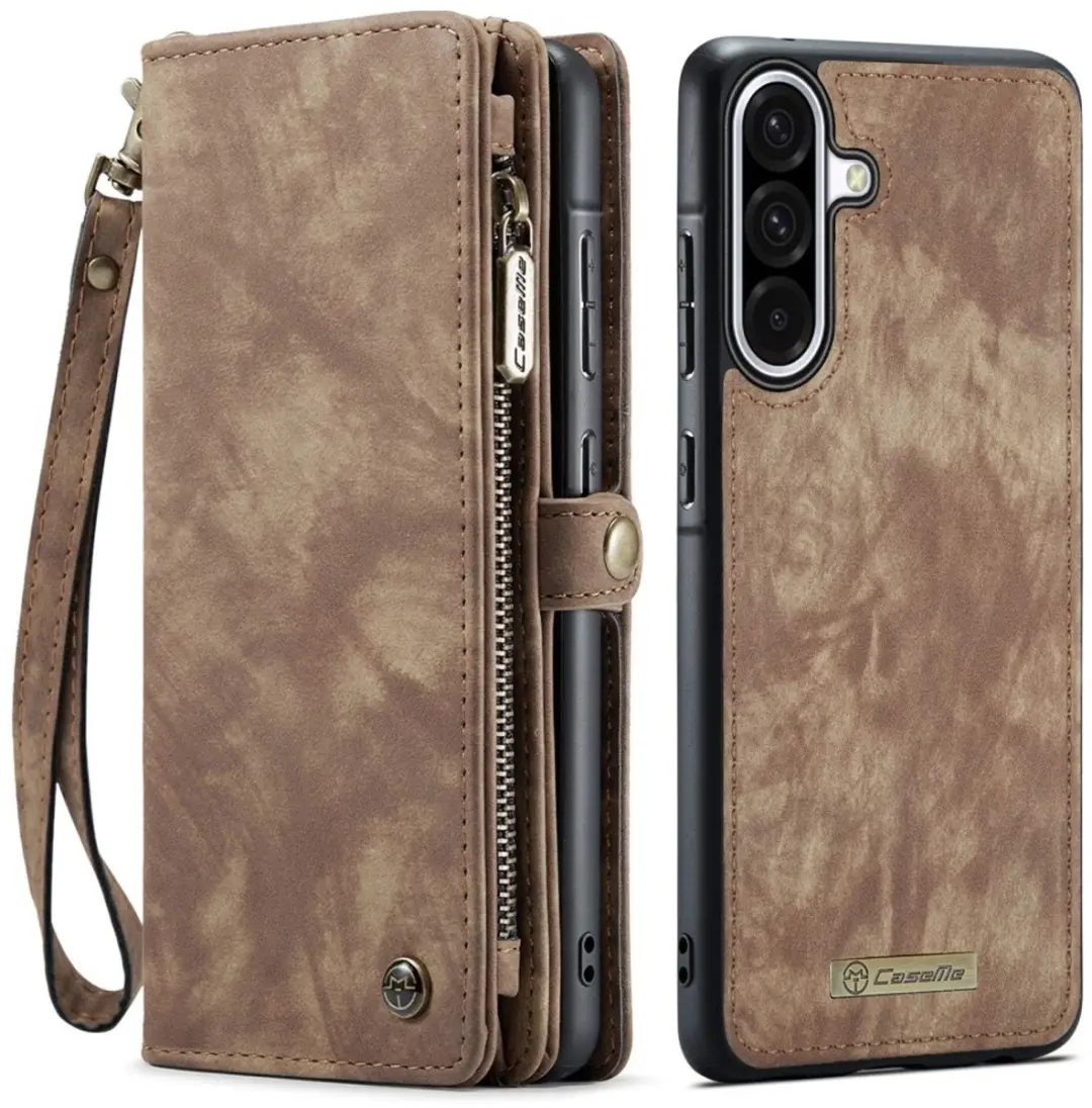 Caseme 008 Hoesje Samsung Galaxy A56 - 2-in-1 Book Case - 8 Pasjes - Bruin