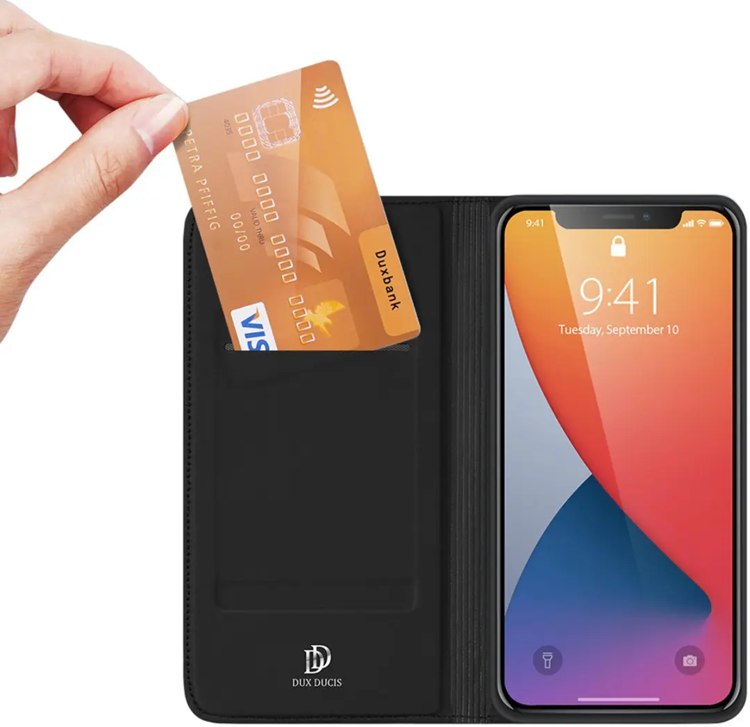 Dux Ducis Slimline Wallet Hoesje iPhone 12 Pro Max DD-IPH12PM-BLK - Zwart