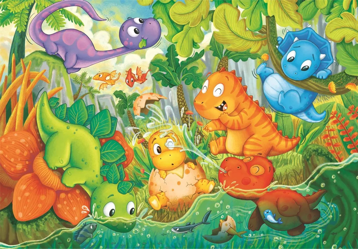 Clementoni Puzzel 24 Maxi Stukjes Schattige Dinosaurusen - Multikleur