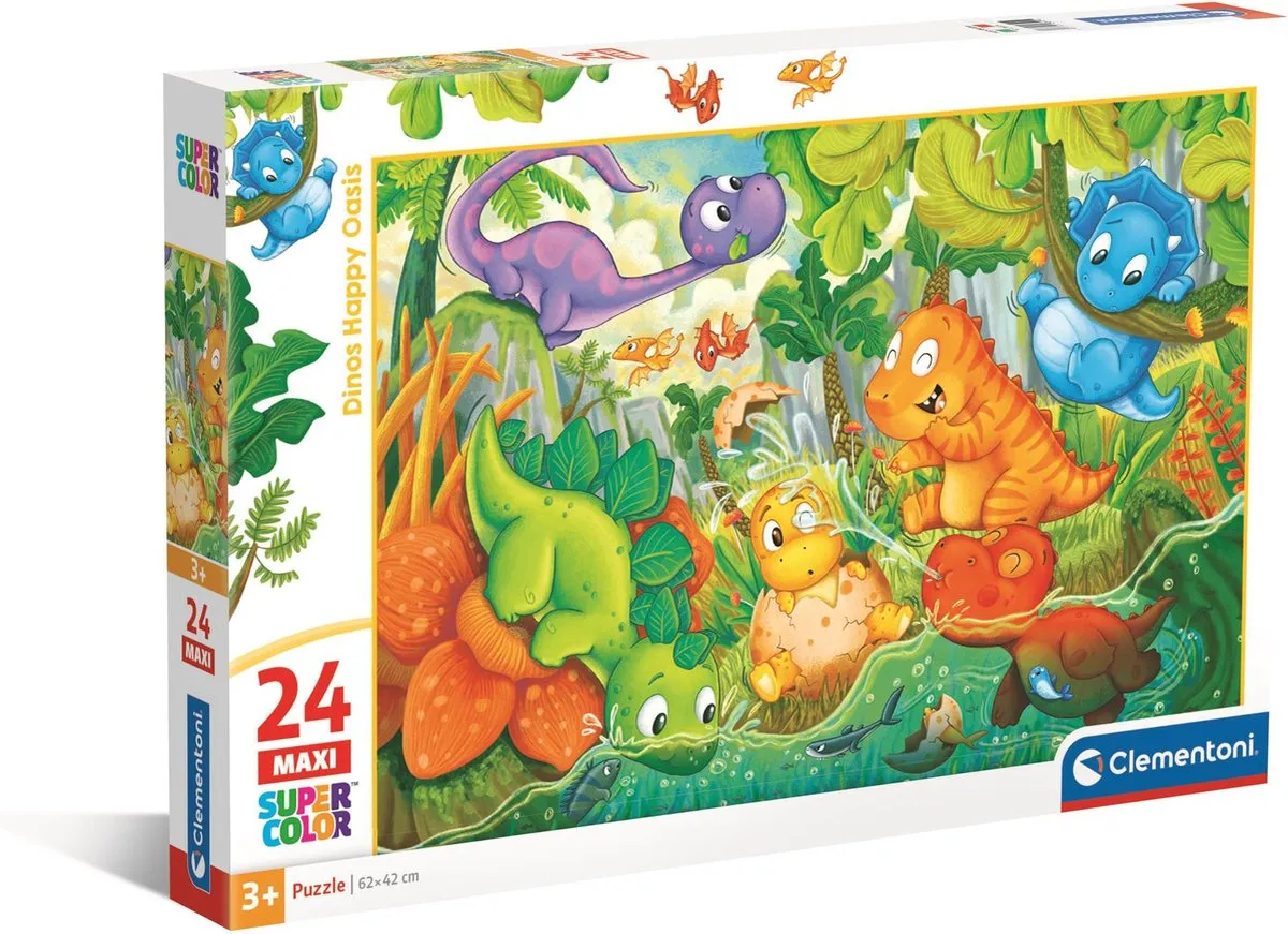 Clementoni Puzzel 24 Maxi Stukjes Schattige Dinosaurusen