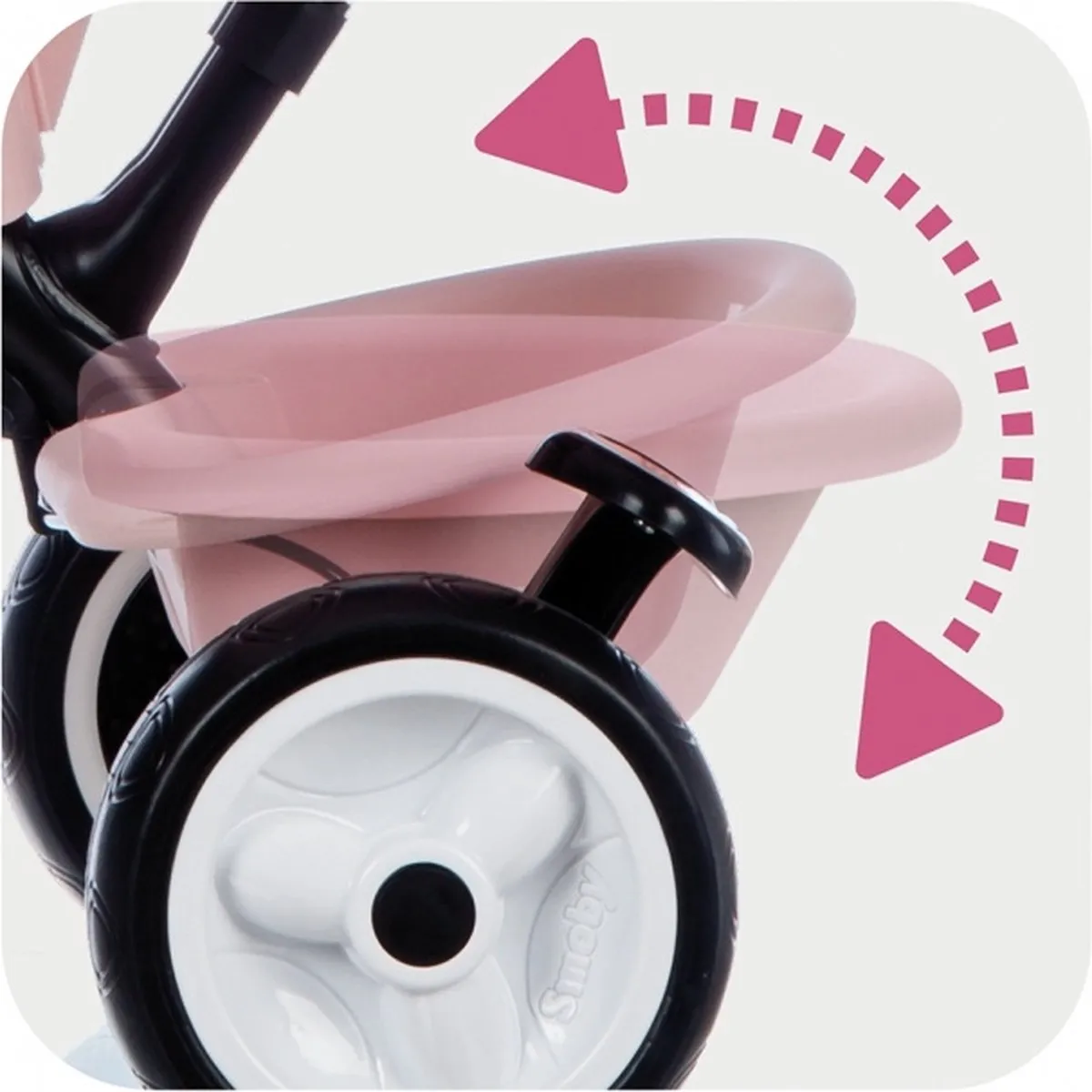Smoby Baby Driver Plus Driewieler Loopfiets Roze/Grijs