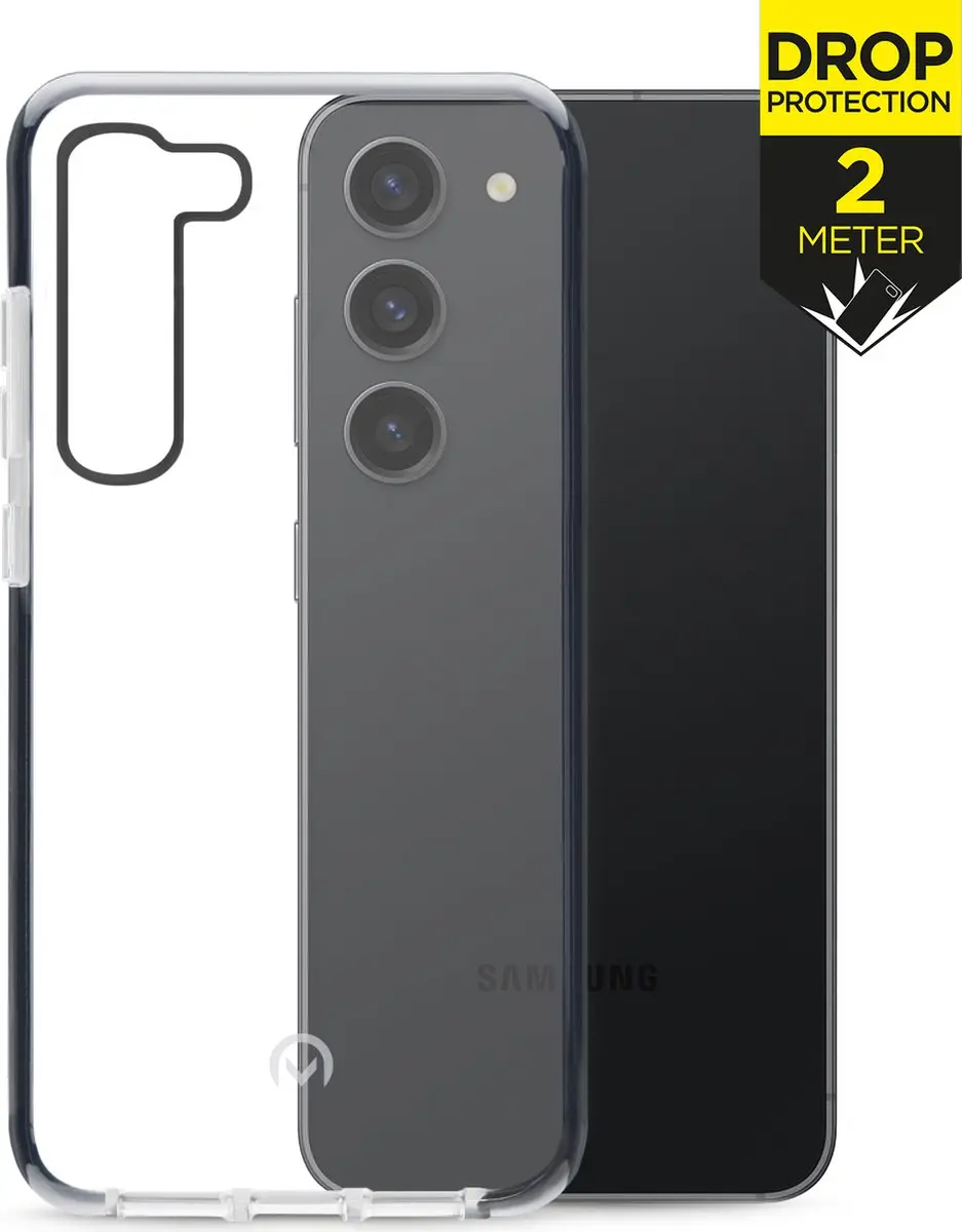 Mobilize Galaxy S23 Plus Telefoonhoesje - Schokbestendig - Transparant/Zwart