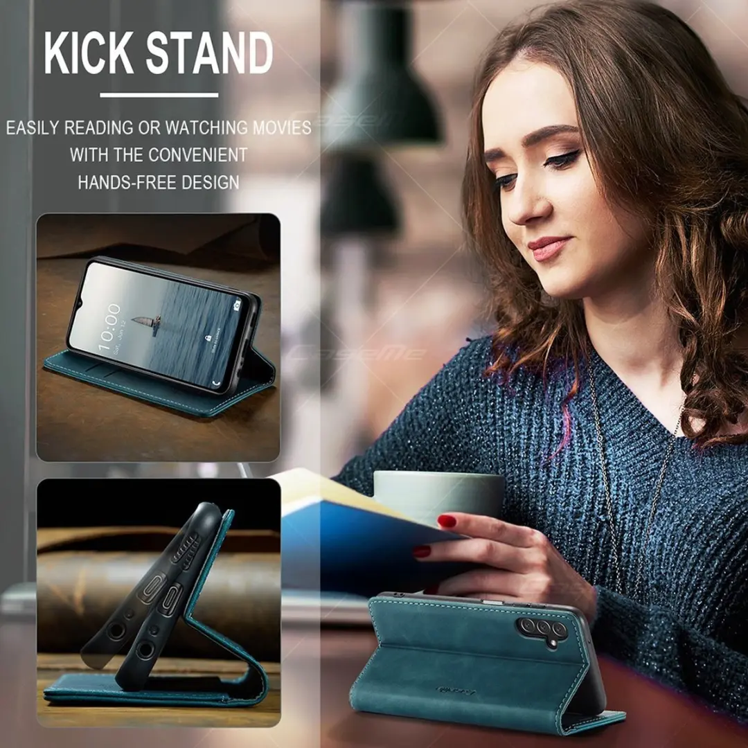Caseme 013 Book Case Hoesje - Samsung Galaxy A14 - Blauw