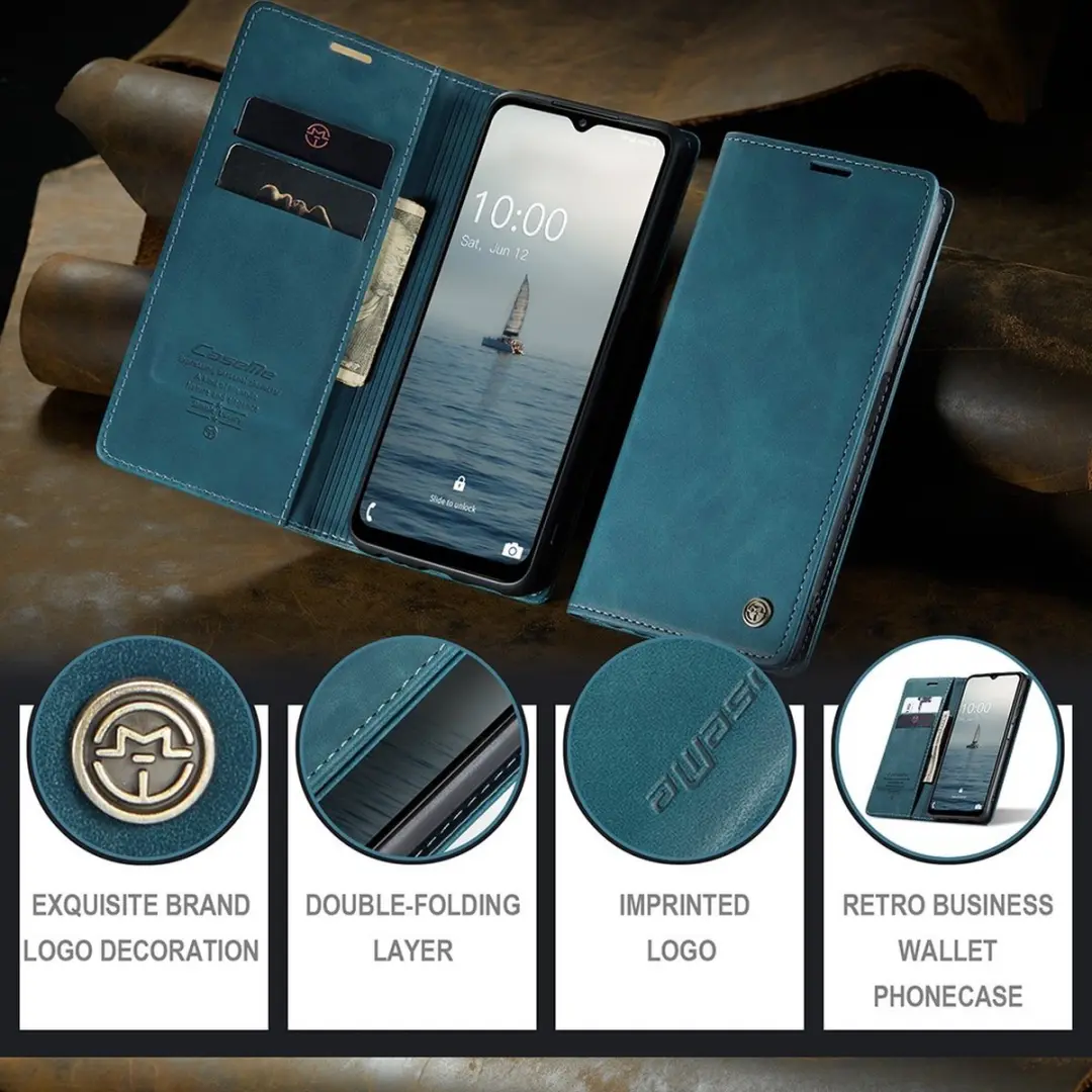 Caseme 013 Book Case Hoesje - Samsung Galaxy A14 - Blauw