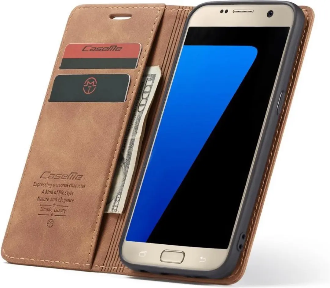 Caseme Book Case Samsung Galaxy S7 - 2 Pasjes - Bruin