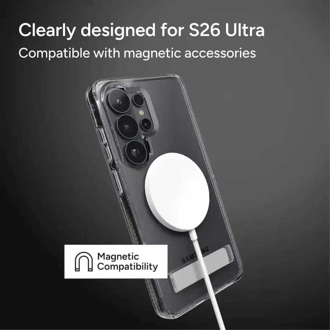 ZAGG Crystal Palace Snap Kickstand Hoesje S26 Ultra - 4M Valbescherming - Transparant