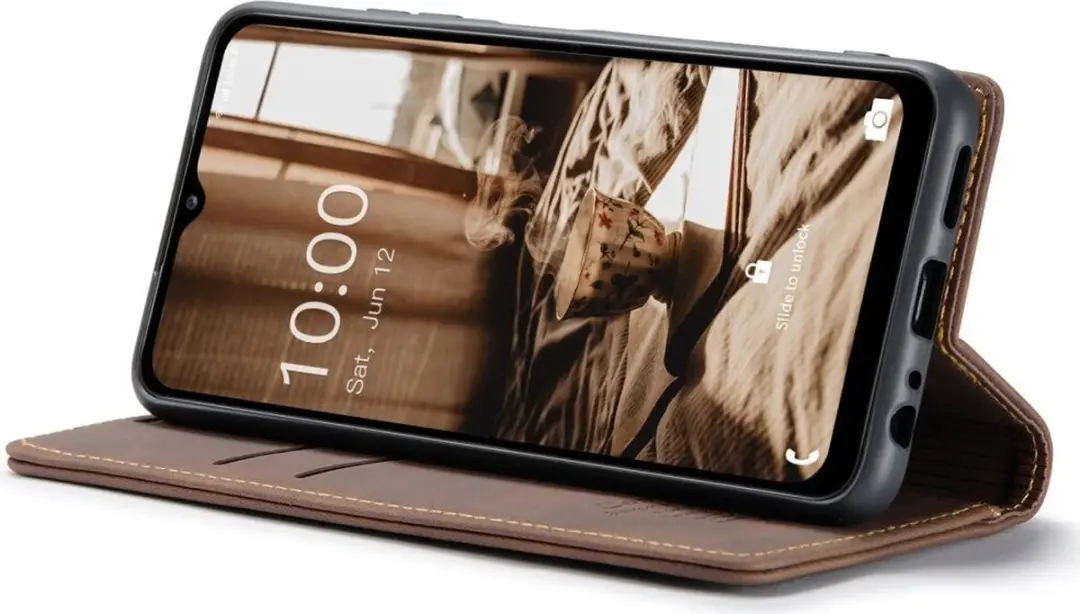 Caseme 013 Book Case Samsung Galaxy A34 - 2 Pasjes - Bruin - afbeelding 6 van 6