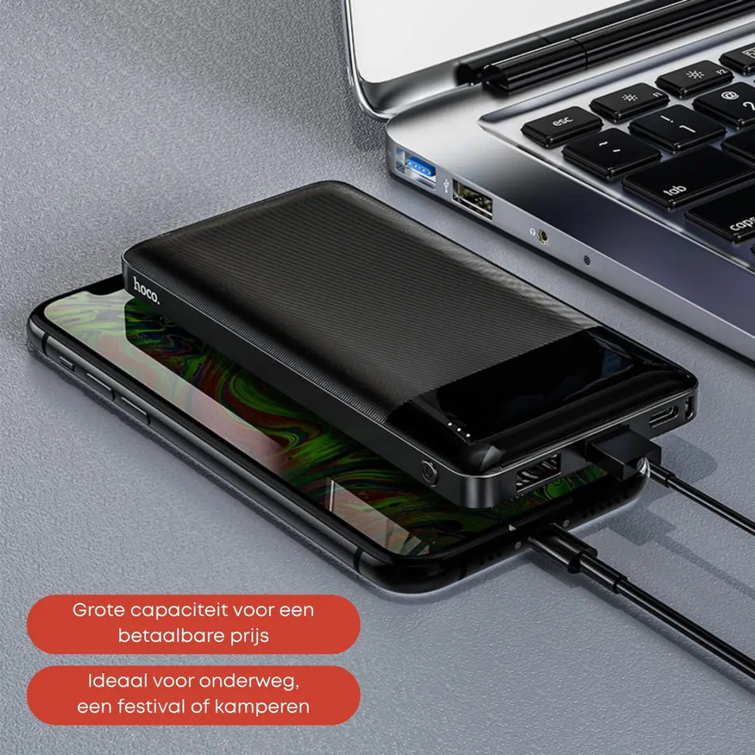 Hoco Powerbank J72B 10.000mAh - 2x USB-A - Zwart
