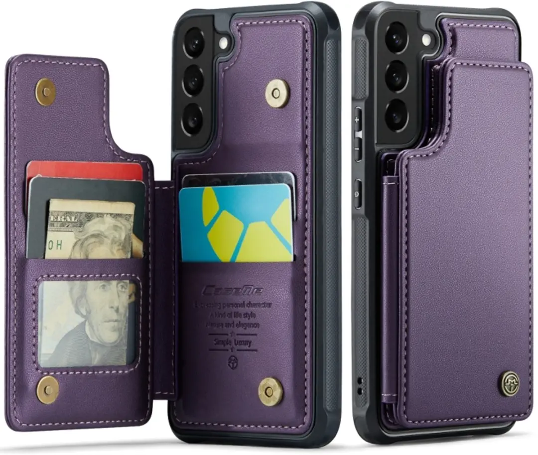 Caseme Portemonnee Backcover Galaxy S21 FE - Anti-RFID - 4 Pasjes - Paars