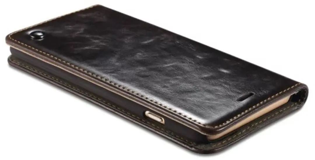 Caseme Oil Wallet Lederen Case iPhone 6/6s Plus - Zwart