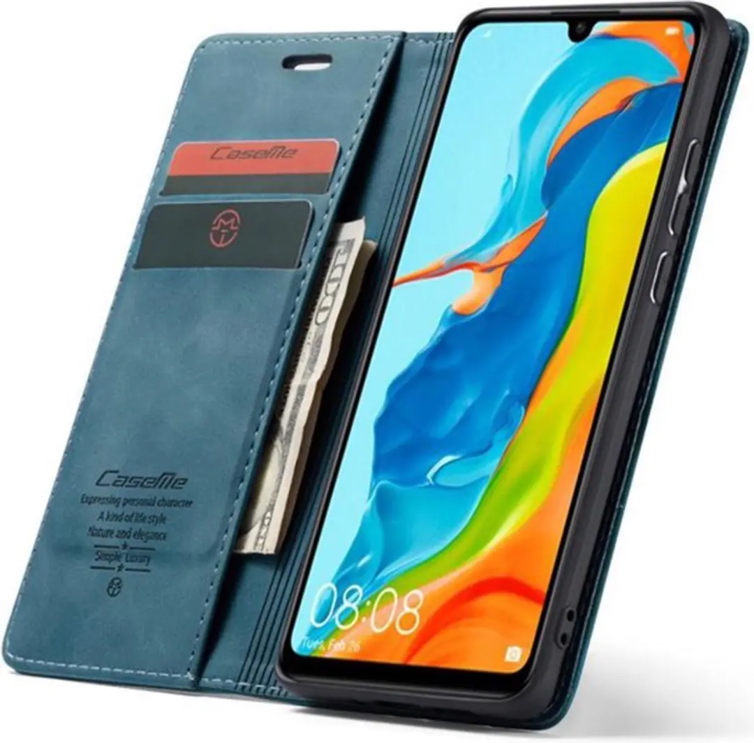 Caseme Book Case P30L87956405 Hoesje - Huawei P30 Lite - Blauw