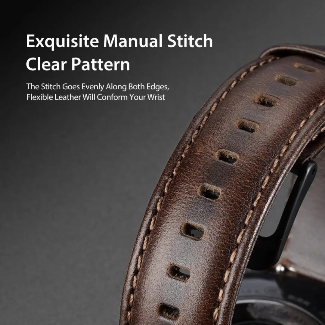 Dux Ducis Business Smartwatchband 20mm - Kunstleer Bruin