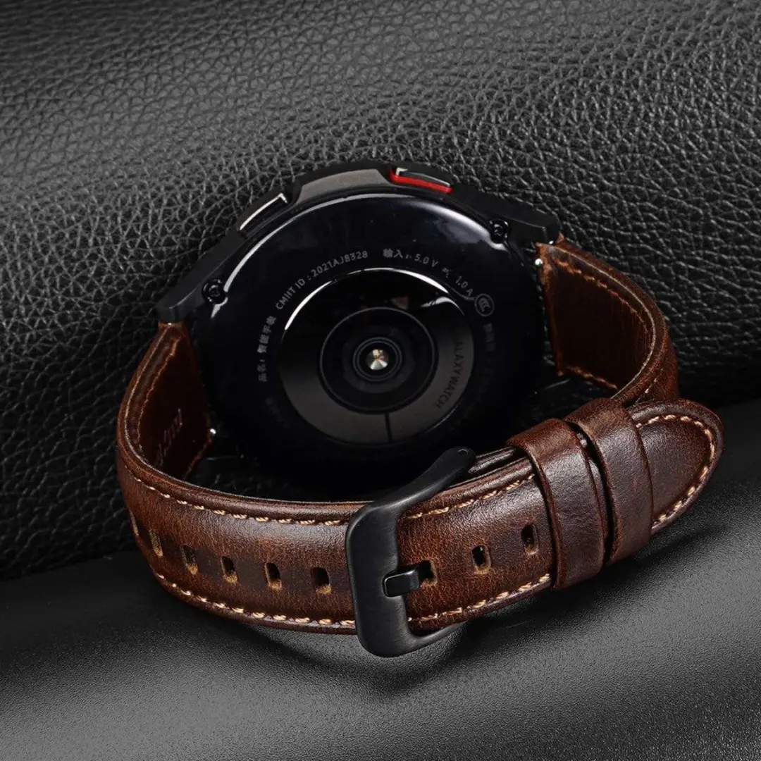 Dux Ducis Business Smartwatchband 20mm - Kunstleer Bruin