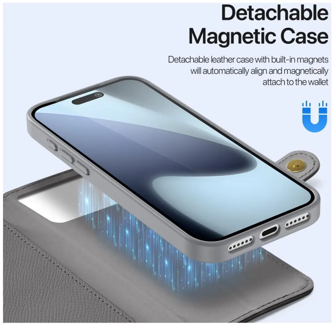 Dux Ducis Lawa Hoesje iPhone 17 Pro - 7 Pasjes - Grijs