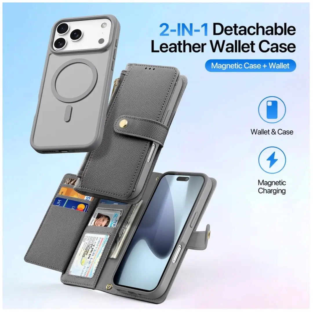 Dux Ducis Lawa Hoesje iPhone 17 Pro - 7 Pasjes - Grijs