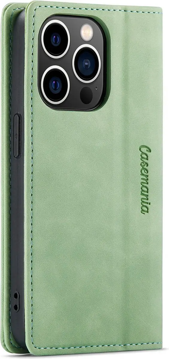 Caseme iPhone 14 Pro Max Bookcase Hoesje - Lichtgroen - 3 Pasjes