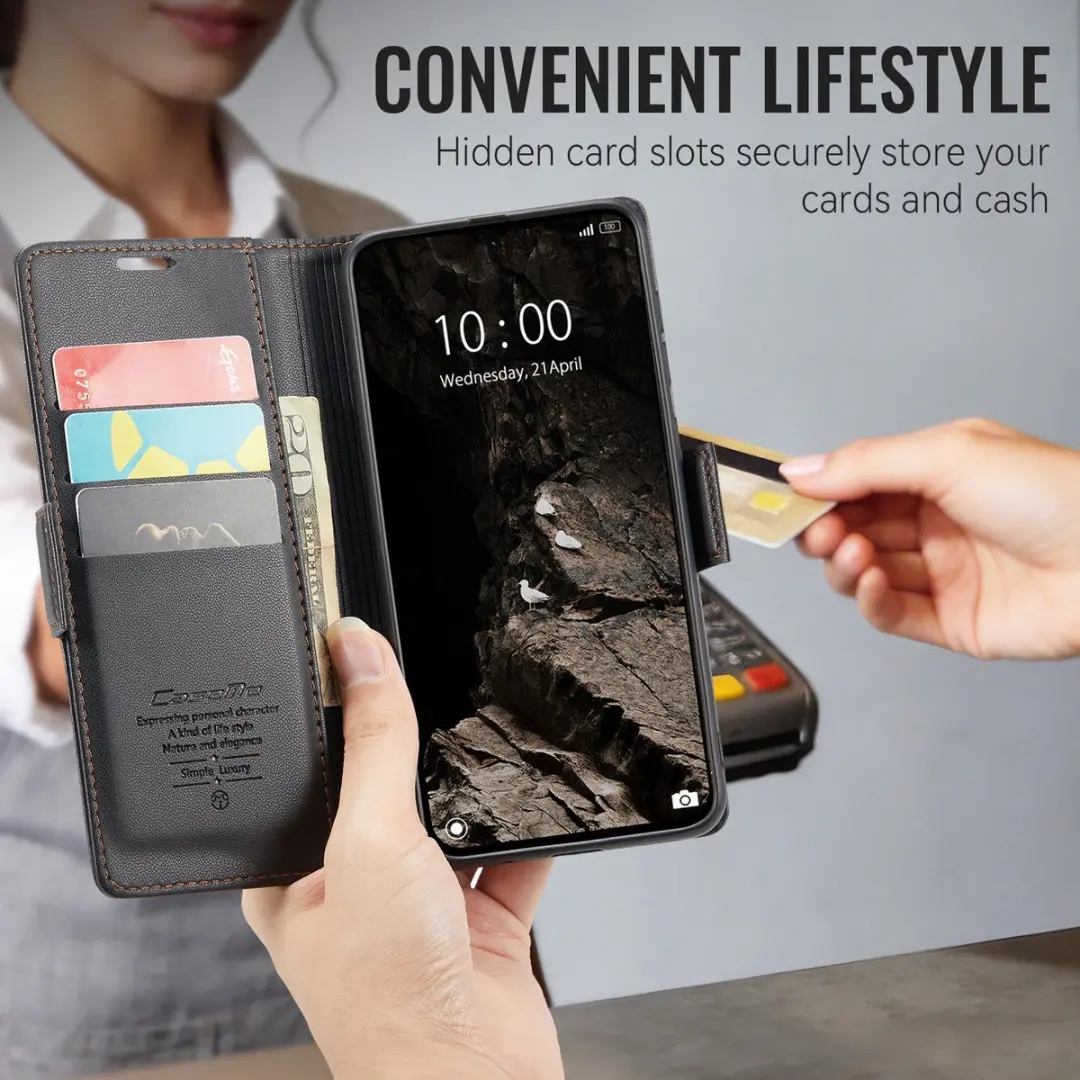 Caseme Wallet Case Xiaomi 17 RFID - 3 Pasjes - Zwart