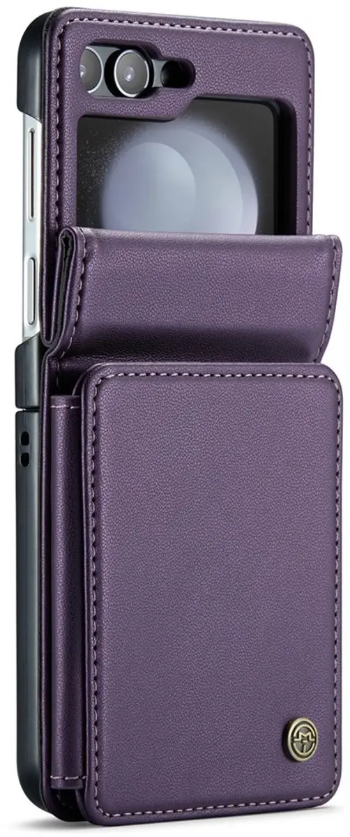 Caseme Leren Backcover Samsung Galaxy Z Flip 7 FE - Paars - afbeelding 6 van 6