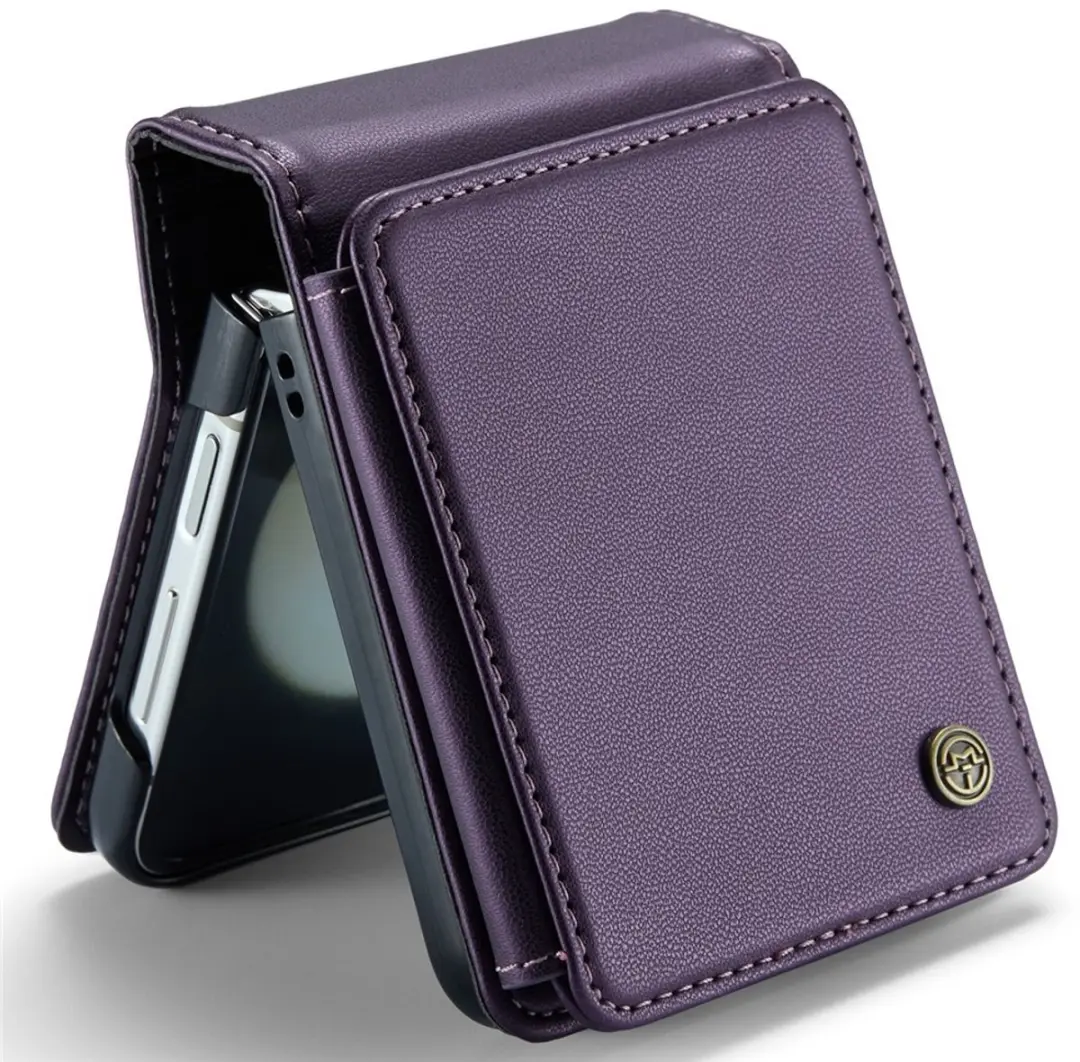 Caseme Leren Backcover Samsung Galaxy Z Flip 7 FE - Paars