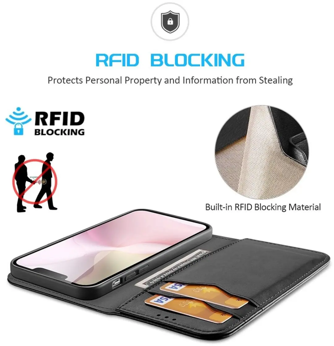 Dux Ducis Hivo Series iPhone 16E Hoesje - 3 Pasjes - Zwart - afbeelding 6 van 6