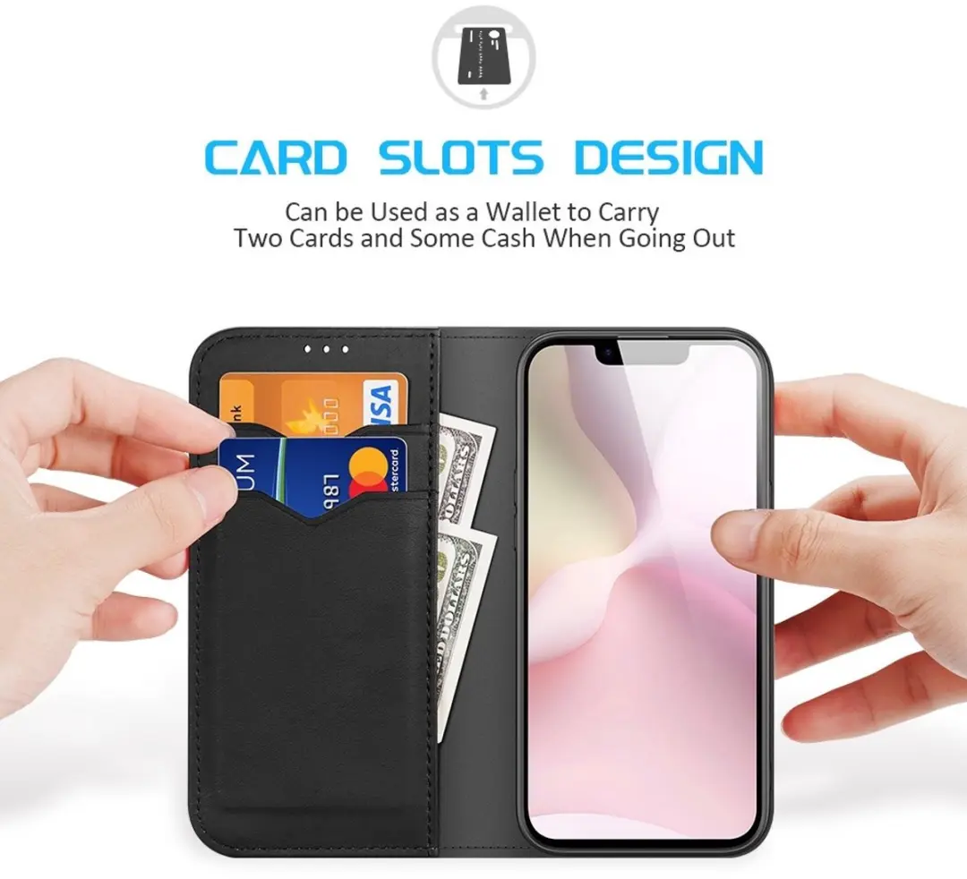 Dux Ducis Hivo Series iPhone 16E Hoesje - 3 Pasjes - Zwart