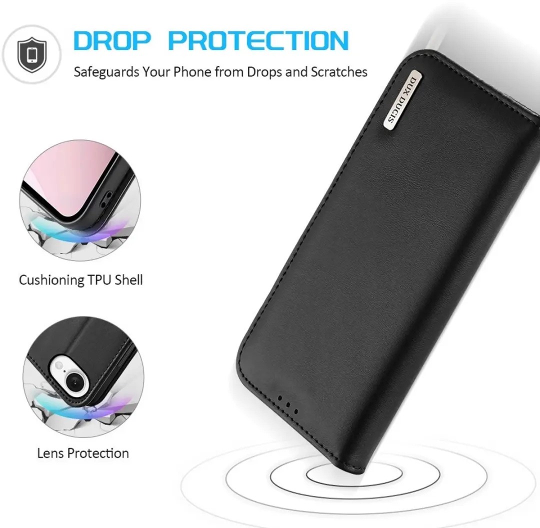 Dux Ducis Hivo Series iPhone 16E Hoesje - 3 Pasjes - Zwart