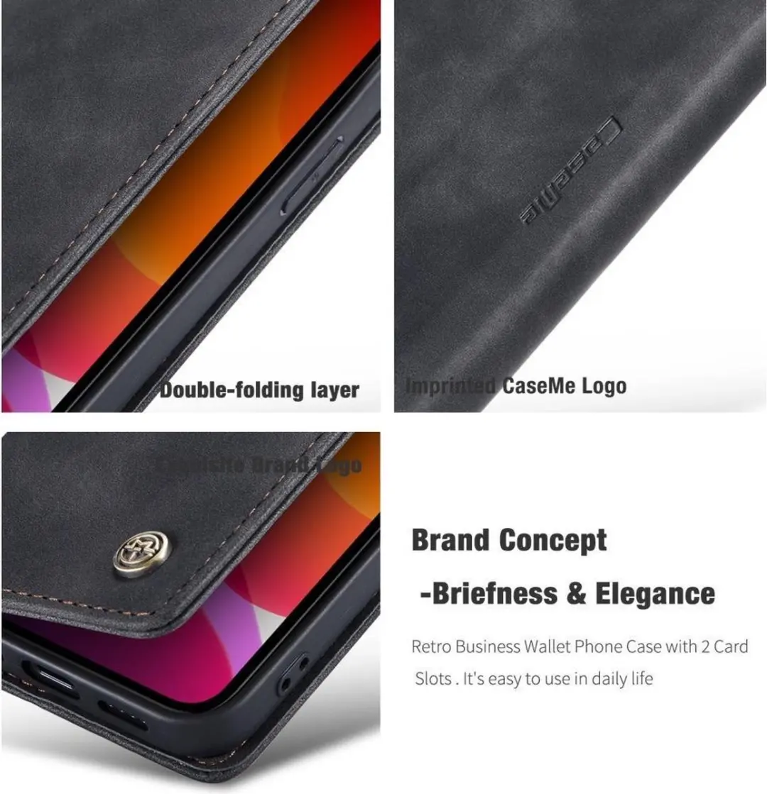 Caseme Book Case iPhone 12 Mini - 2 Pasjes - Zwart