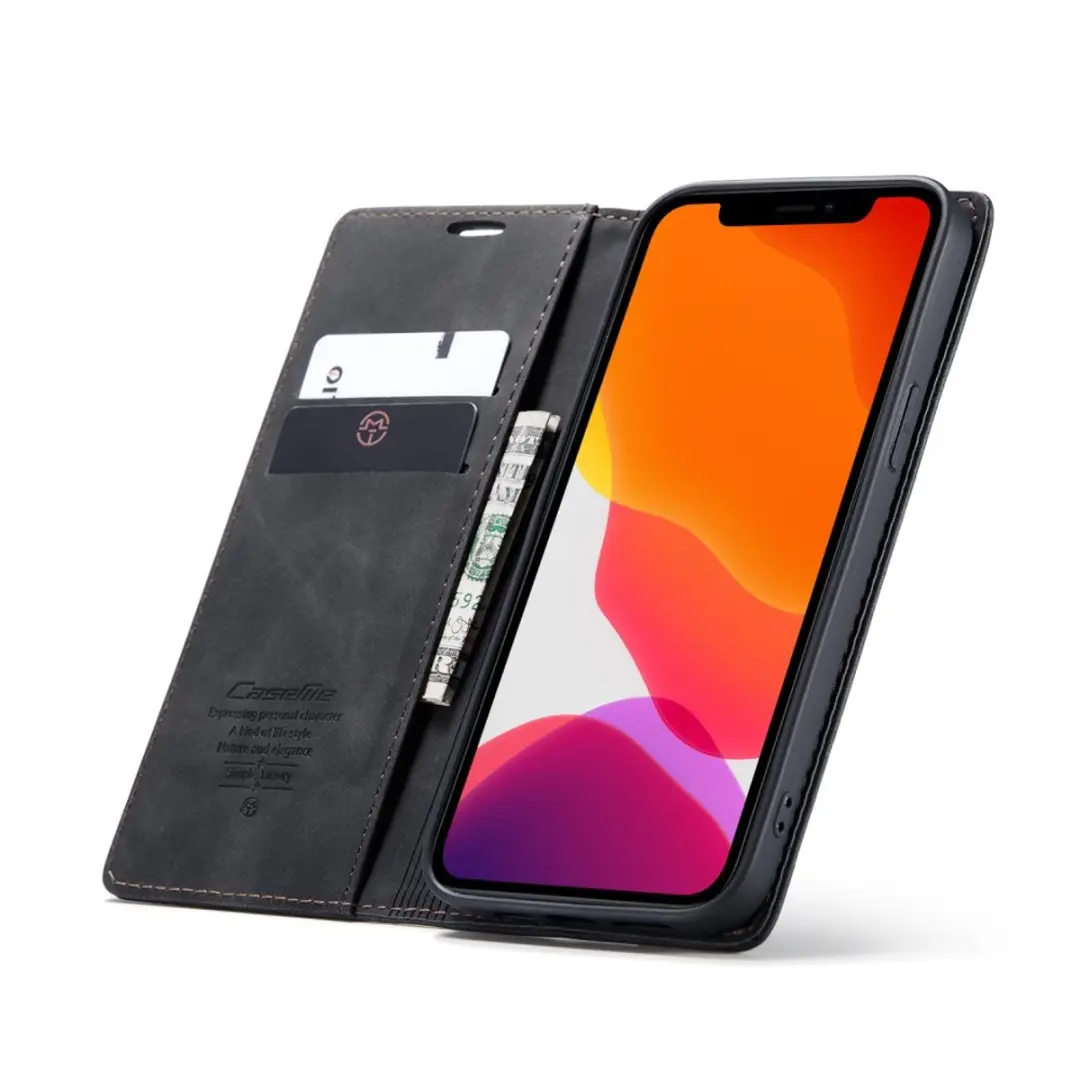 Caseme Book Case iPhone 12 Mini - 2 Pasjes - Zwart