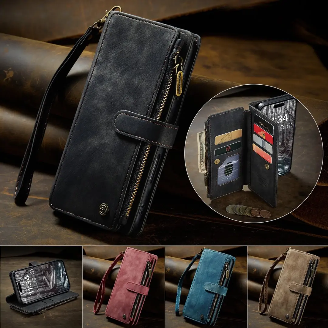Caseme C30 Book Case iPhone 17 Pro Hoesje - 10 Pasjes - Zwart