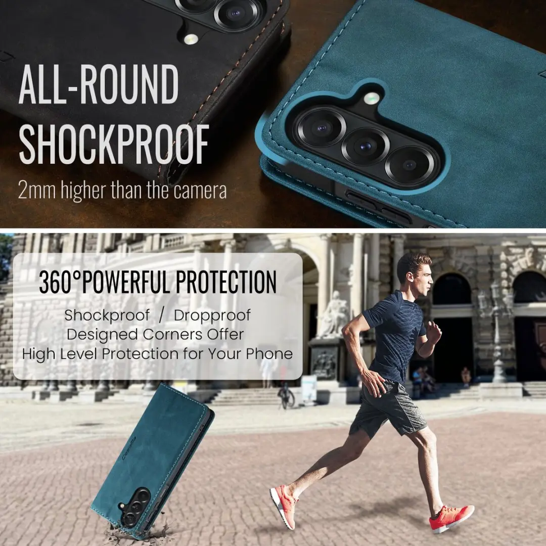 Caseme Hoesje Samsung Galaxy A27 Book Case - Blauw - 2 Pasjes